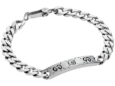 Gucci Sterling Silver Ghost Men's Bracelet 20cm 